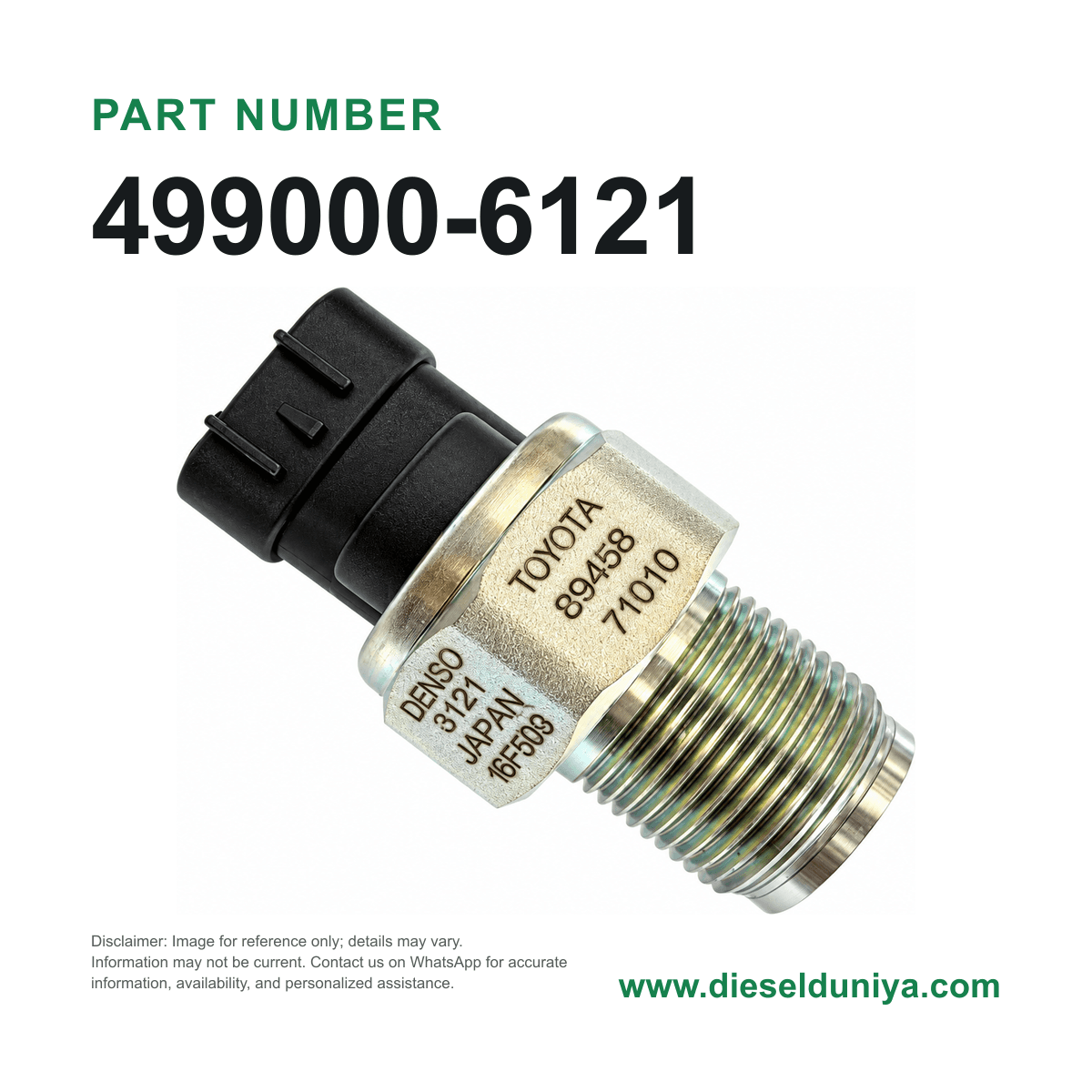 Denso Common Rail Pressure Sensor 499000-6121